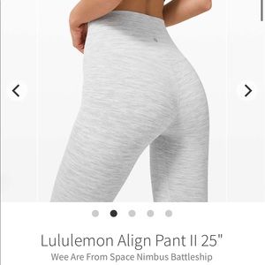 Lululemon Align Pant II 25"
Wee Are From Space Nimbus Battleship